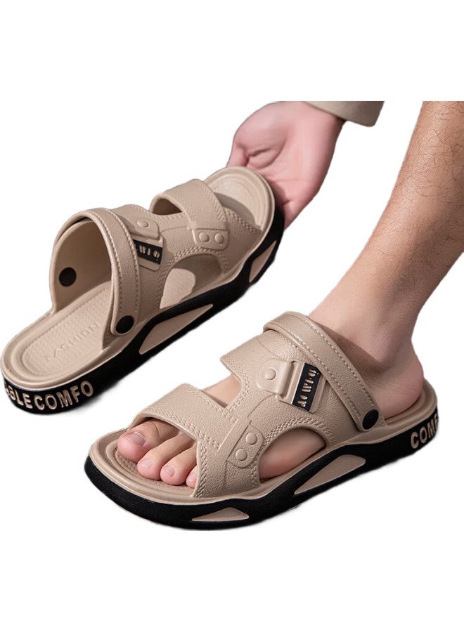 YUZHAOLIN Men'S Fashion Sports Slippers Outdoor Casual Shoes Driving Slippers Yy511 Khaki 40/41 - Image 1