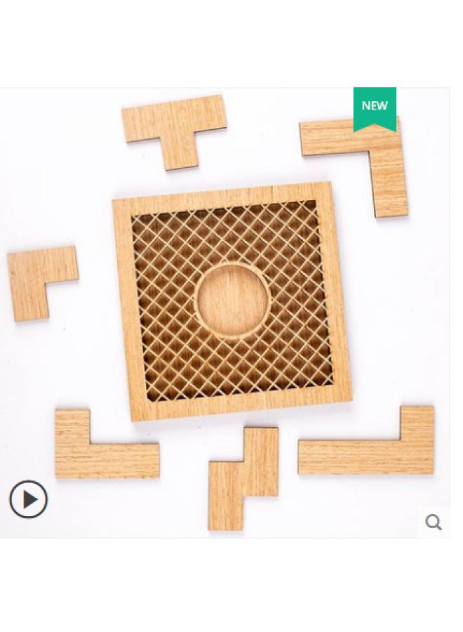 "Zodiac" Puzzle Ins A Generation Of Wooden Three-dimensional Puzzle Best Selling-Color:Network Shield Code C  - Image 1