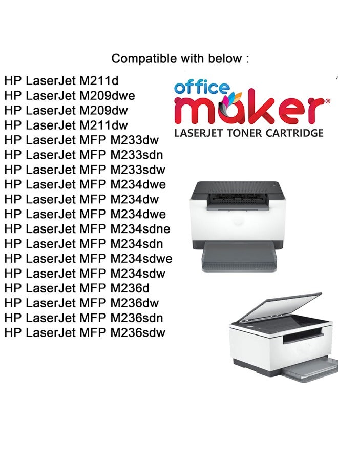 Office Maker 136A W1360A With Chip Toner Cartridge Replacement Compatible For HP LaserJet M211d M211dw MFP M236d M236dw M236sdn M236sdw Printer W1360 1360A 1360 136 Printing Black - Image 2
