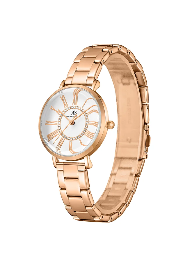KENNETH SCOTT Kenneth Scott Women's White Dial Analog Watch - K23536-RBKW