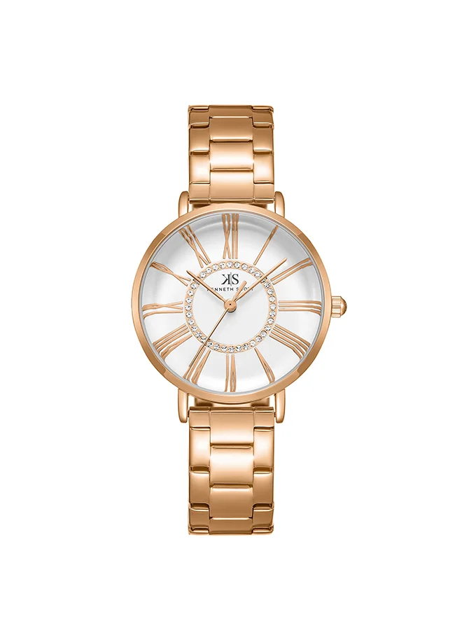 KENNETH SCOTT Kenneth Scott Women's White Dial Analog Watch - K23536-RBKW