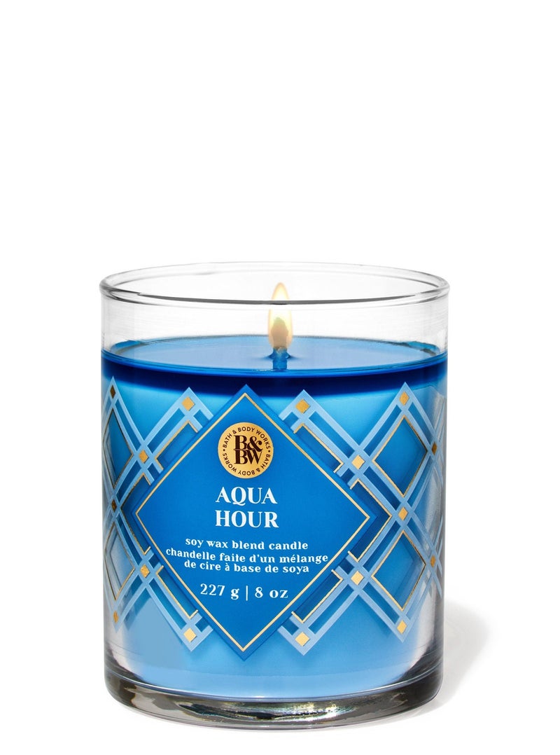 Bath & Body Works Aqua Hour Single Wick Candle
