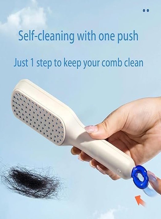 KONSSEE Self-Cleaning Anti-Static Massage Comb, Self Cleaning Hair Brush, Massage Comb For Hair, Retractable Rotary Lift Self-Cleaning Comb, Women's Hair Styling Tool (Multicolor, 1Pcs) - Image 5
