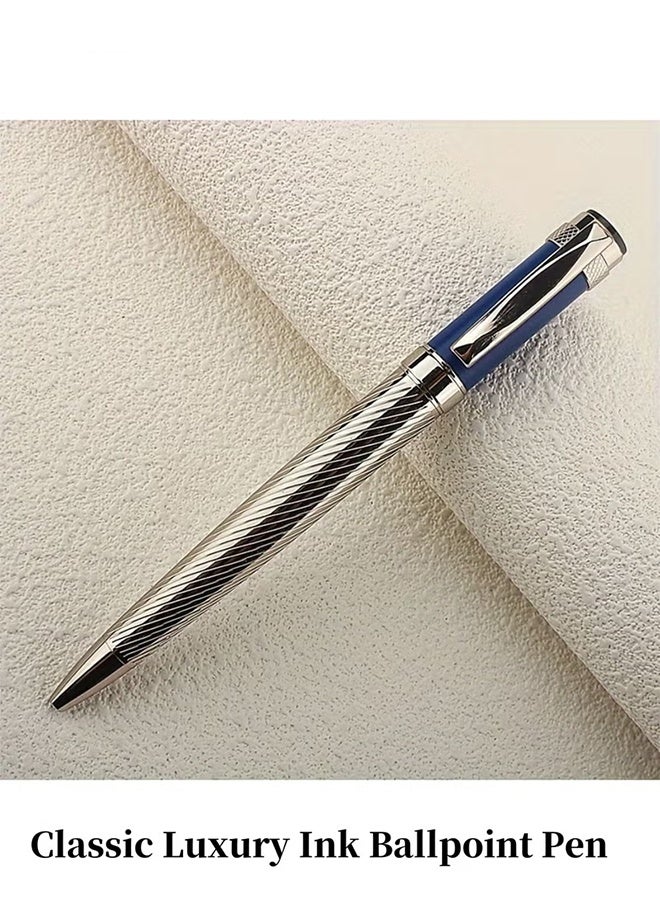 جيفت قلم حبر جاف كلاسيكي فاخر، قلم توقيع معدني أنيق، قابل لإعادة التعبئة، متين، مريح، مناسب للكتابة اليومية، العمل المكتبي، اجتماعات العمل، هدايا توقيع، مثالي، إكسسوار كتابة للمحترفين، الرجال والنساء. - Image 1