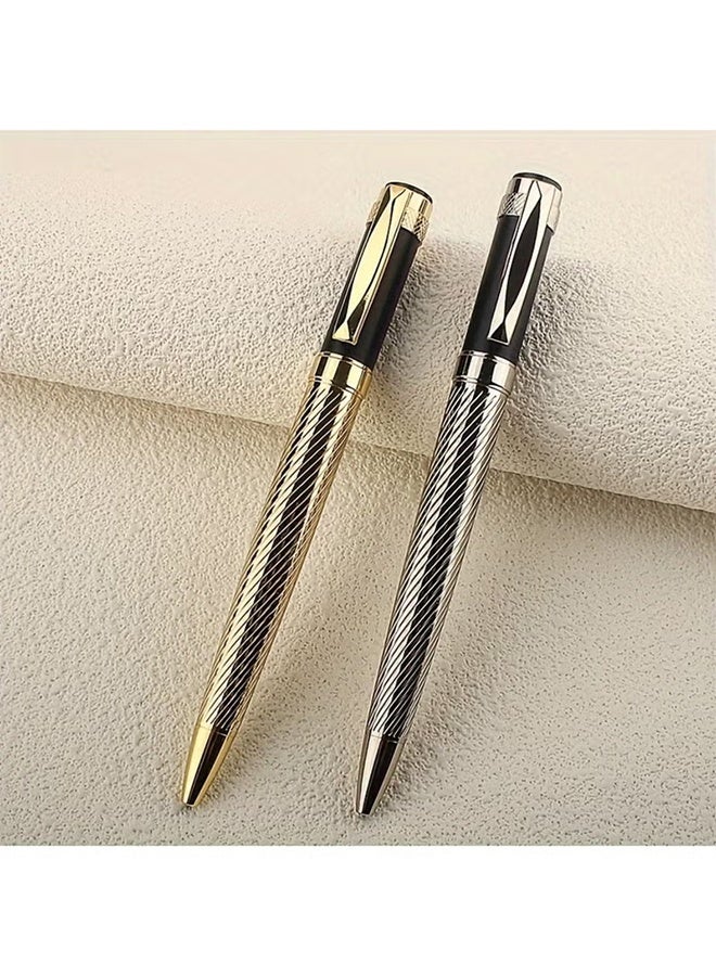 جيفت قلم حبر جاف كلاسيكي فاخر، قلم توقيع معدني أنيق، قابل لإعادة التعبئة، متين، مريح، مناسب للكتابة اليومية، العمل المكتبي، اجتماعات العمل، هدايا توقيع، مثالي، إكسسوار كتابة للمحترفين، الرجال والنساء. - Image 2