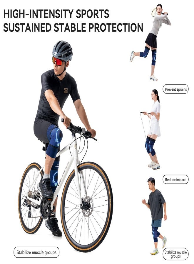 ROCKBROS Compression Knee Brace for Men and Women 2-Pack Knee Support Compression Sleeve for Cycling Running Workout Sport - Image 2