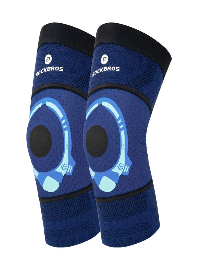 ROCKBROS Compression Knee Brace for Men and Women 2-Pack Knee Support Compression Sleeve for Cycling Running Workout Sport - Image 1