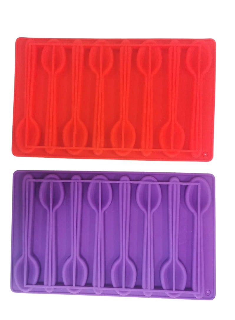 asmat Spoon-Shaped Silicone Candy Mold – Food Grade Non-Stick Flexible Baking Molds for Chocolate, Edible Spoons, Jelly, Ice Cubes, Cake Decoration – Reusable Heat Resistant DIY Kitchen Mold for Kids & Adults - Image 1