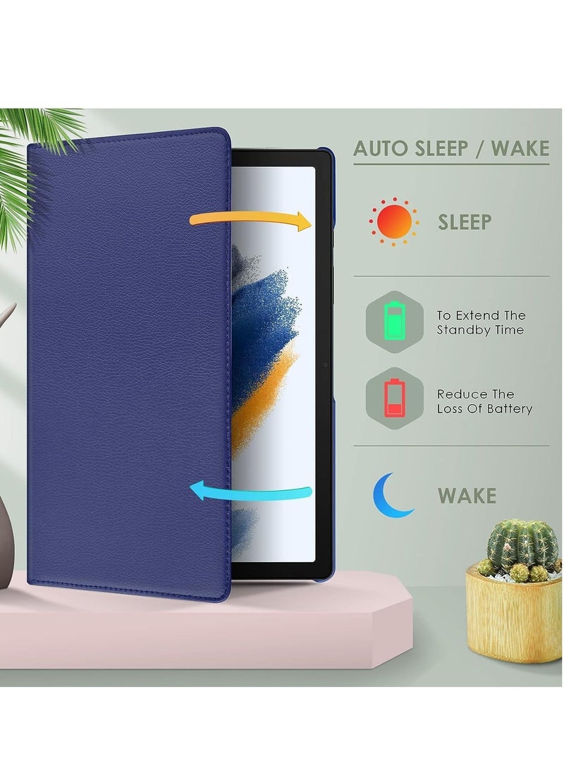 Case Compatible with Galaxy Tab A8 10.5" Case (SM-X200/X205/X207), Galaxy Tab A8 Case 10.5 inch,Auto Sleep/Wake 360° Rotating Stand Folio Leather Case for Tab A8 2022 (Dark blue) - Image 5