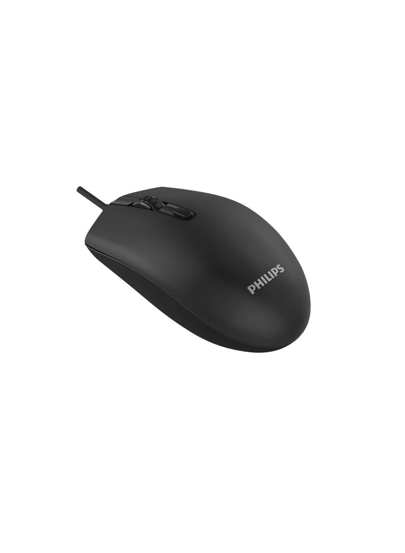 Philips wired Mouse SPK7204B Black 4 keys/2 levels 1000/1600DPI Black - Image 2