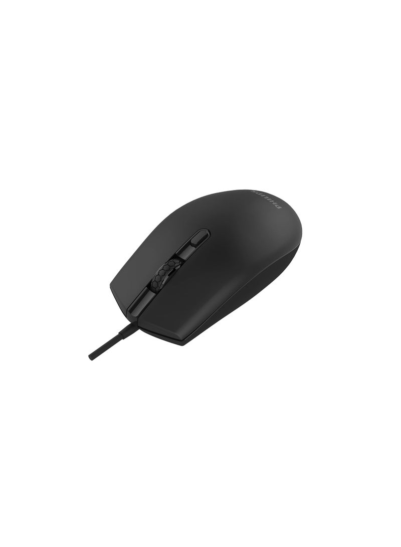 Philips wired Mouse SPK7204B Black 4 keys/2 levels 1000/1600DPI Black - Image 3