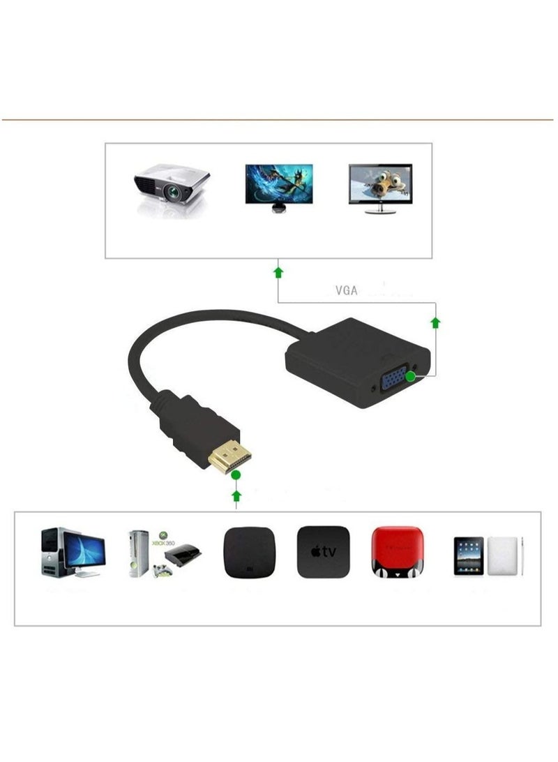 LEDIN HDMI to VGA Adapter Converter, Gold-Plated HDMI to VGA Adapter (Male to Female) for Computer, Up to 1080P Compatible for PC,Laptop,Ultrabook,Raspberry Pi,Chromebook -Black - Image 3
