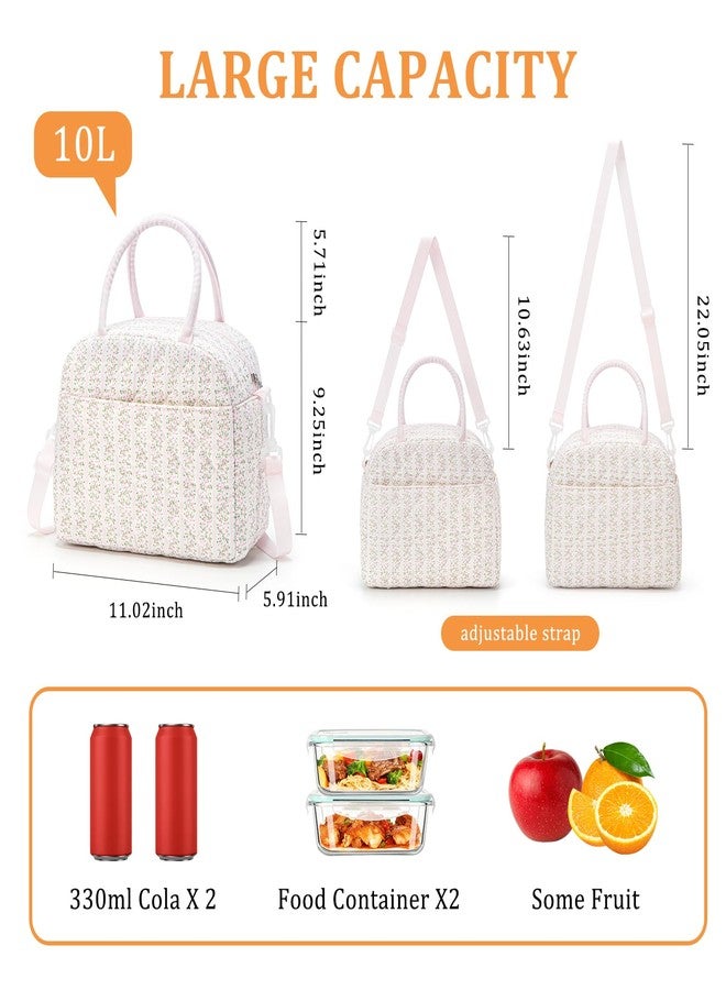 MEXS Lunch Bag for Women Reusable Lunch Box Quilted Puffer Large Capacity Insulated Cooler Tote Bags Work Travel Picnic - Image 2
