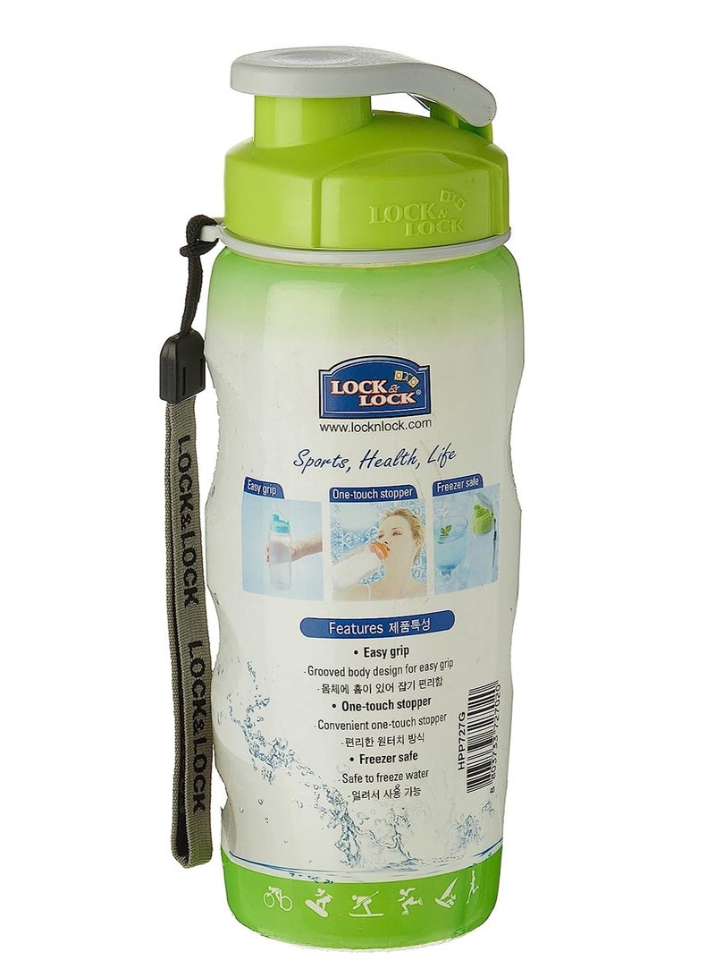 لوك آند لوك زجاجة رياضية ملونة من لوك لوك بسعة 500 مل - خضراء، قابلة للطي، خفيفة الوزن، مع حزام معصم وغطاء سهل الوصول إليه - Image 2
