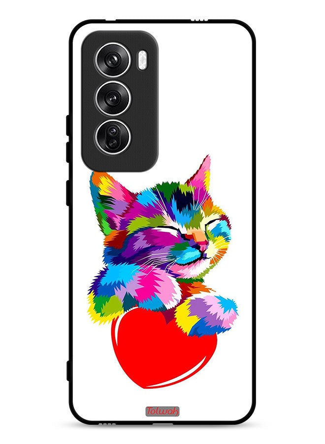 Tolwak Oppo Reno12 5G Protective Case Cover Colourful Kitten - Image 1