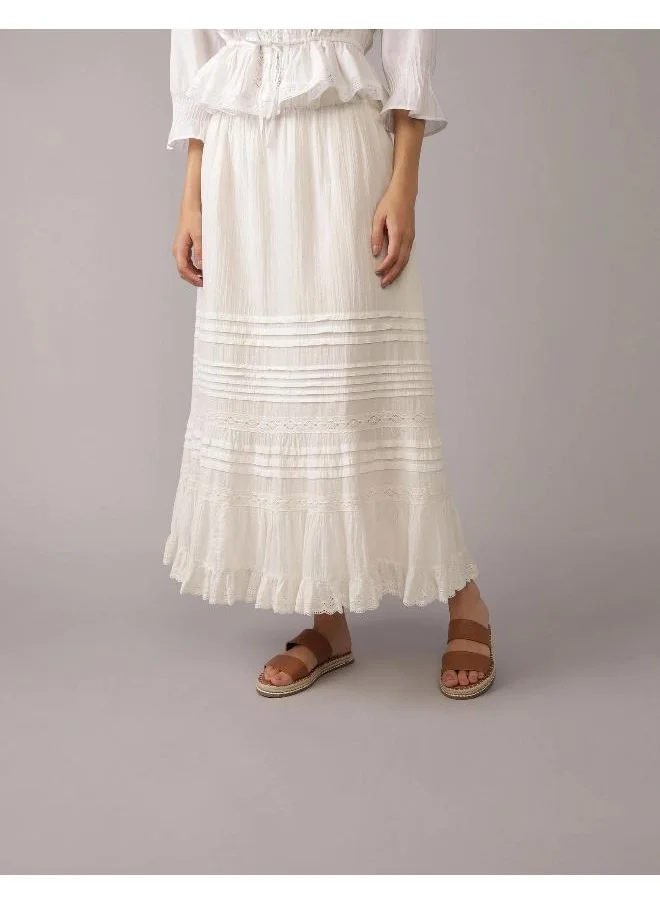 American Eagle AE High-Waisted Lace Maxi Skirt