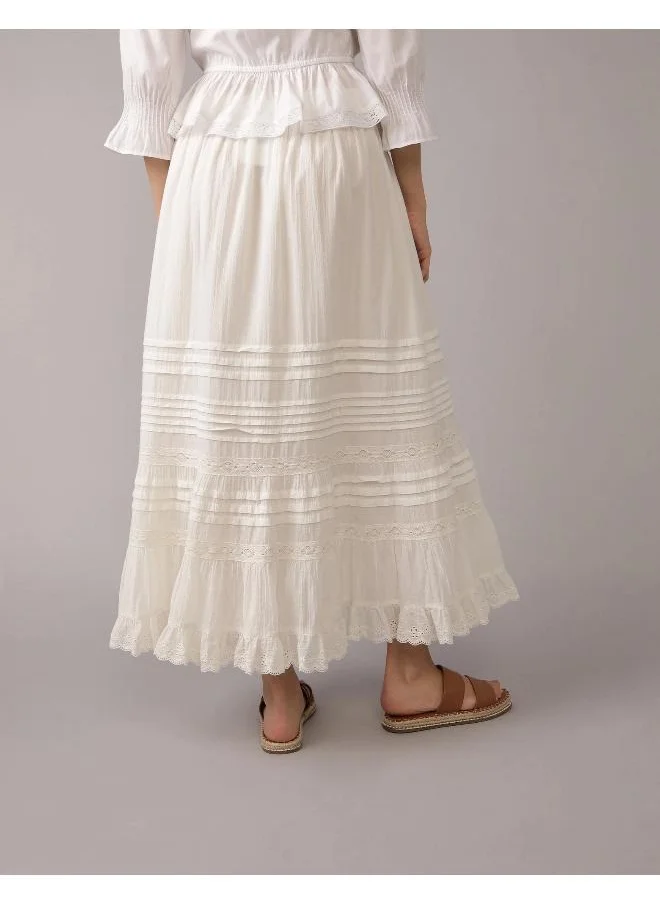 American Eagle AE High-Waisted Lace Maxi Skirt