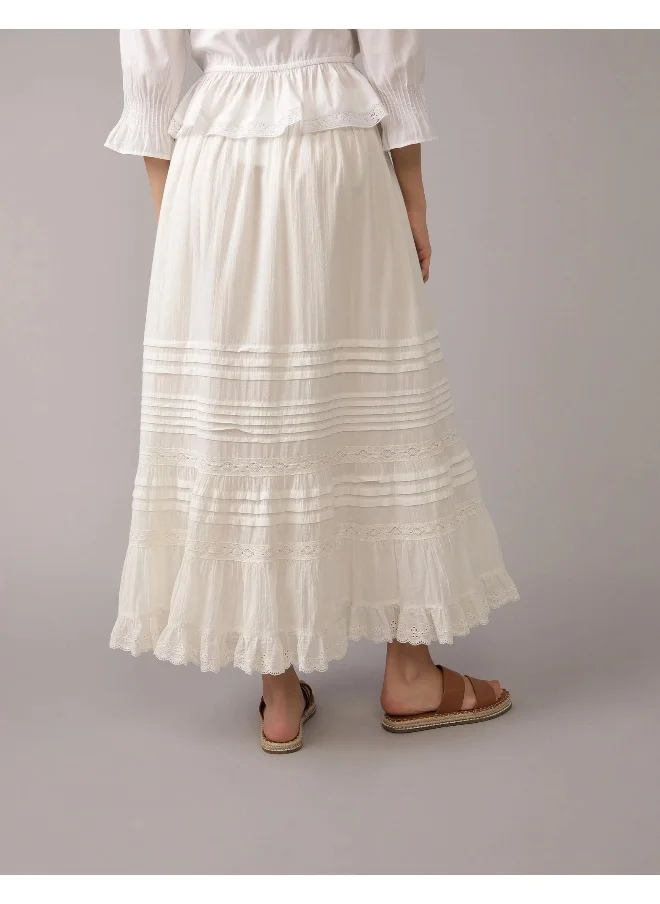 American Eagle AE High-Waisted Lace Maxi Skirt