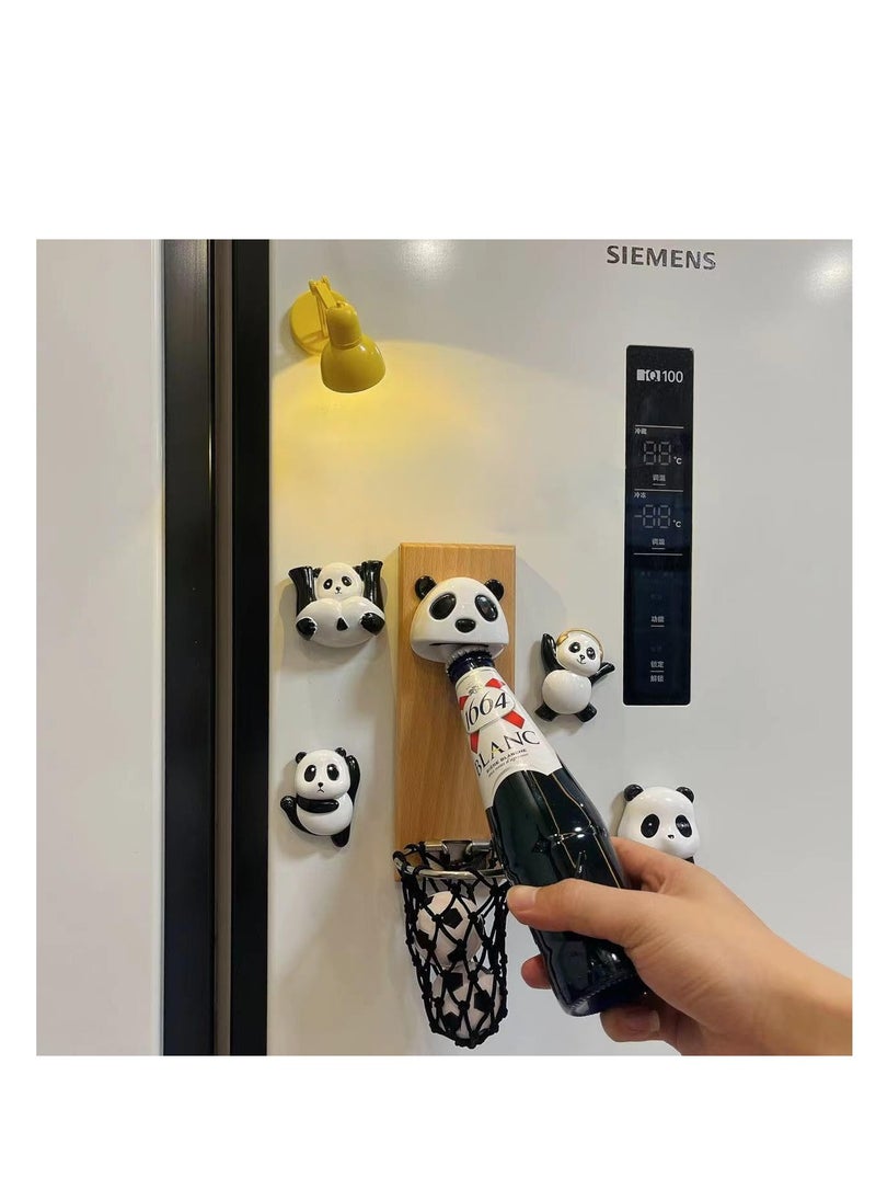 SYOSI Panda Magnetic Beer Opener, Removable Wall Mounted Bottle Cap Catcher, Wall Bottle Opener With Cartoon Design, Kitchen Bar Fridge Decoration, Gift for Men, Birthday Gifts, Man Cave, Housewarming  - Image 2