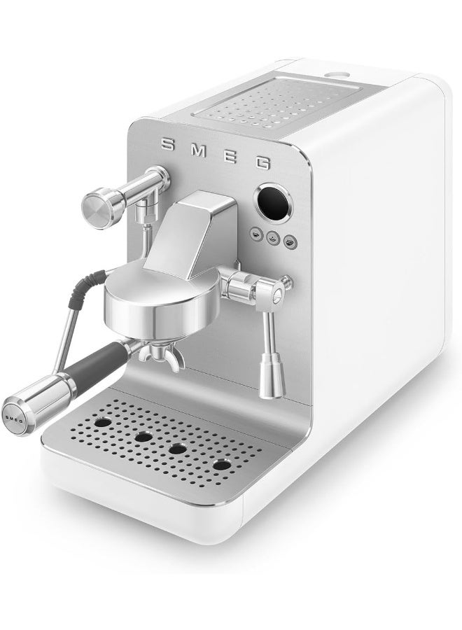 smeg Mini Pro Espresso Machine Emc02Whmuk – Luxury Italian Design, 15-Bar Professional Pressure, Barista-Grade Espresso Maker, Compact & Elegant, 2.4 L EMC02WHMUK WHITE MATT - Image 3