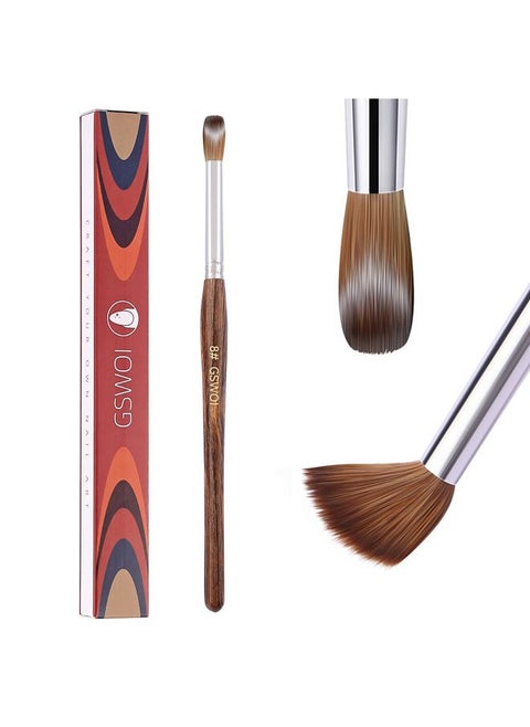 100% Kolinsky Acrylic Nail Brush,GSWOI Acrylic Brushes for Nails 𝐒𝐢𝐳𝐞 𝟖 Wood Handle Application Extension,Nail Tools for Professional Manicure Salon DIY at Home(#8)