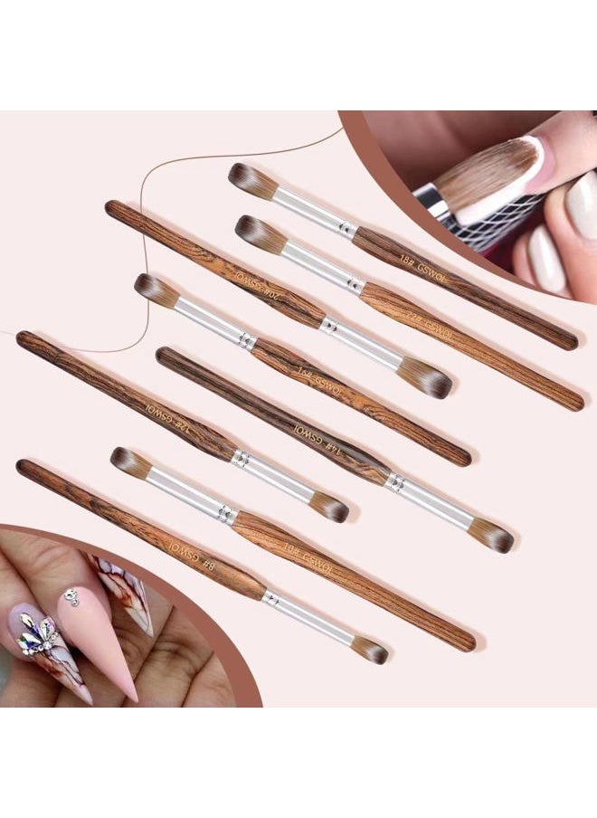 100% Kolinsky Acrylic Nail Brush,GSWOI Acrylic Brushes for Nails 𝐒𝐢𝐳𝐞 𝟖 Wood Handle Application Extension,Nail Tools for Professional Manicure Salon DIY at Home(#8)