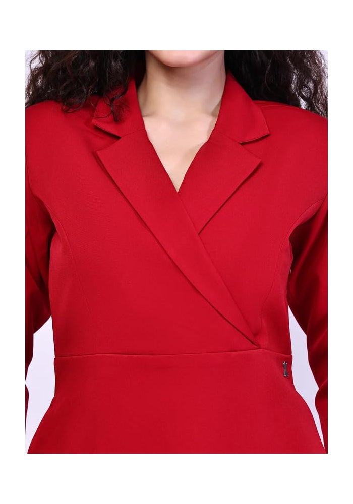 Exude فستان ميدي أنيق باللون الأحمر للنساء - Image 4