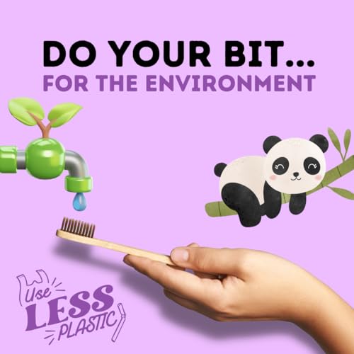 Purexa Kids Bamboo Toothbrush (Pack of 2)| Soft Bristles & Easy Grip Handle | Eco-Friendly, Antibacterial & Biodegradable | Safe & Gentle Oral Care for Kids (Ages 3-12) | Brown - Image 4