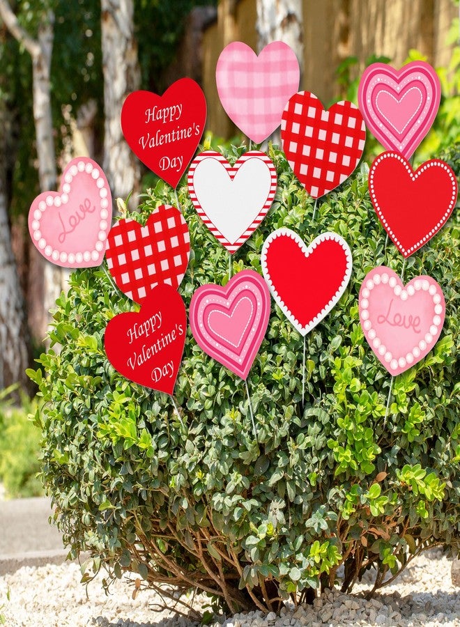 Norme 16 Pcs Valentine's Day Decorations Tree Picks 8 Inch Large Red Pink White Assorted Hearts Valentines Tree Topper Ornaments for Home Wedding Office Decor - Image 4