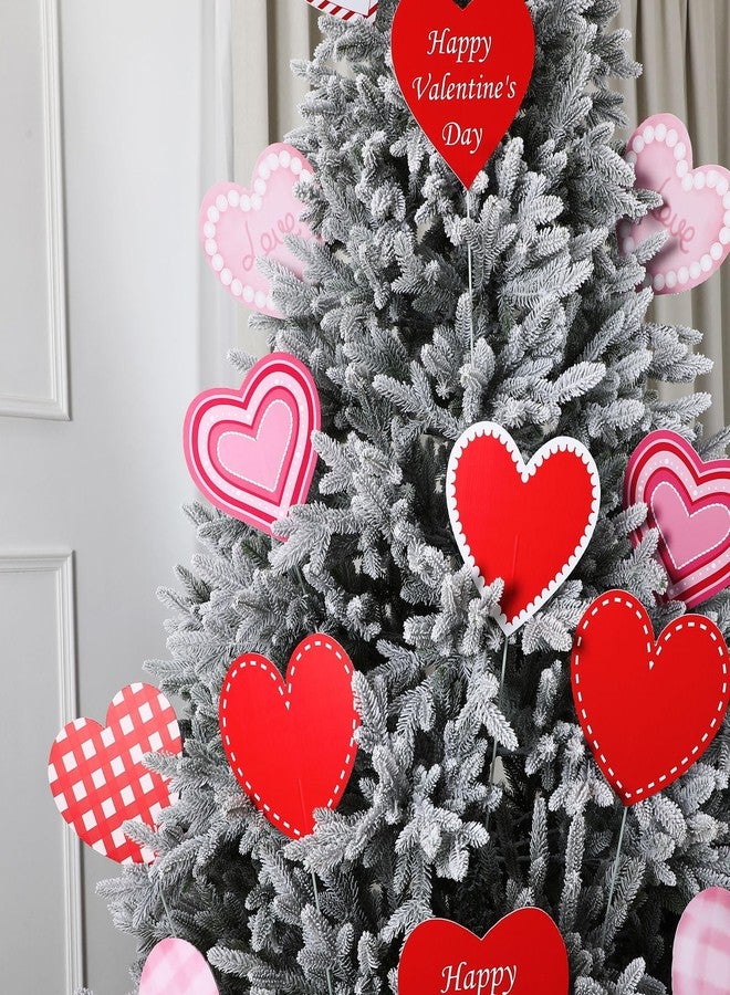 Norme 16 Pcs Valentine's Day Decorations Tree Picks 8 Inch Large Red Pink White Assorted Hearts Valentines Tree Topper Ornaments for Home Wedding Office Decor - Image 5