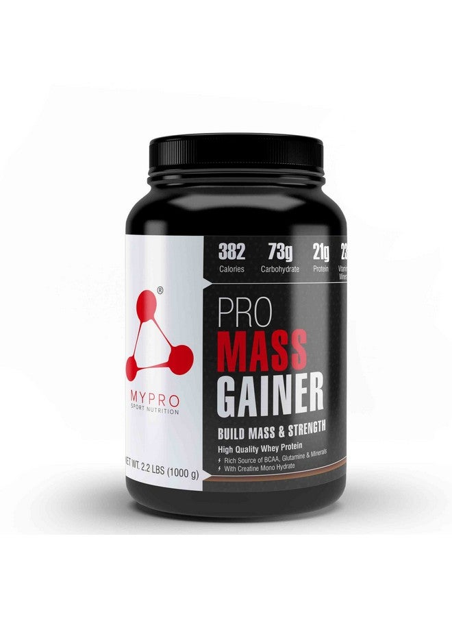 MYPRO SPORT NUTRITION High Protein Pro Mass Gainer Supplement Powder (21G Protein,3G Bcaa, 73G Carbs,23 Vitamins,Serving - 33 Scoops) Chocolate Flavor For Men & Women-1 Kg  - Image 1
