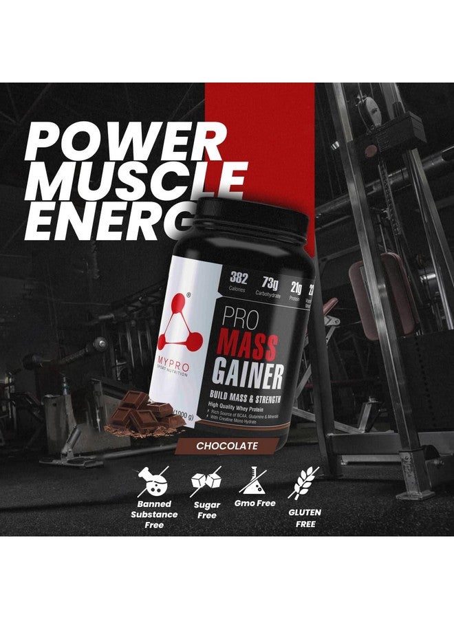 MYPRO SPORT NUTRITION High Protein Pro Mass Gainer Supplement Powder (21G Protein,3G Bcaa, 73G Carbs,23 Vitamins,Serving - 33 Scoops) Chocolate Flavor For Men & Women-1 Kg  - Image 3