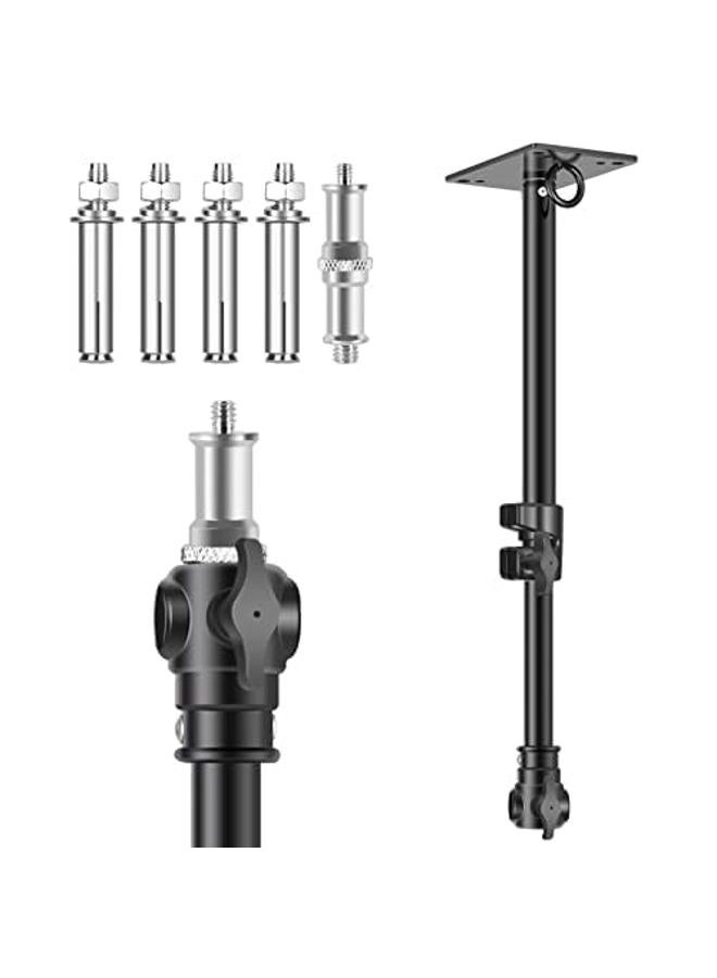 EMART Photography Studio Wall Mount with 1/4" to 3/8" Adapter, 22" Camera Ceiling Adjustable Mounting Boom Arm for Photo Video Ring Light, Monolight, Umbrella, Reflector, LED - 57cm - Image 1
