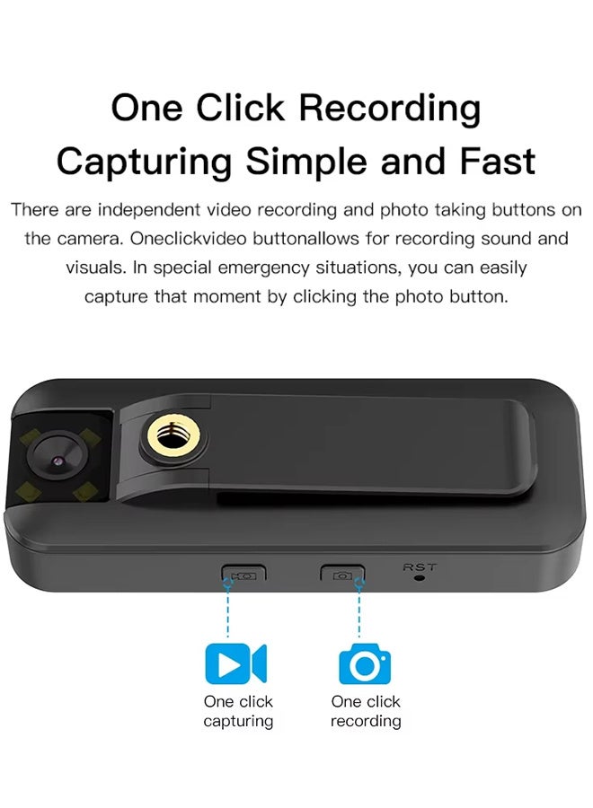Small Portable Camera, 1080P HD On The Body Worn Camera Night Vision Recorder, With 180 Degree Rotating Lens, With 128G Card, Pocket Video Recorder With Rear Clip For Outdoor Cycling  - Image 2