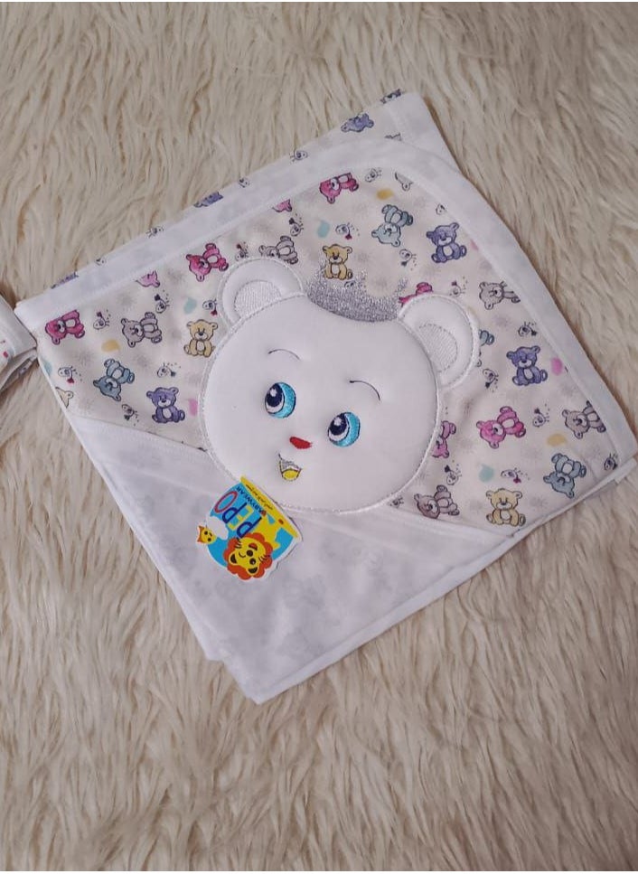 Generic Baby Coverlet, One Layer, 100% Cotton, With Embroidery On The Collar - For Newborns - Girls - Baby Quilt 