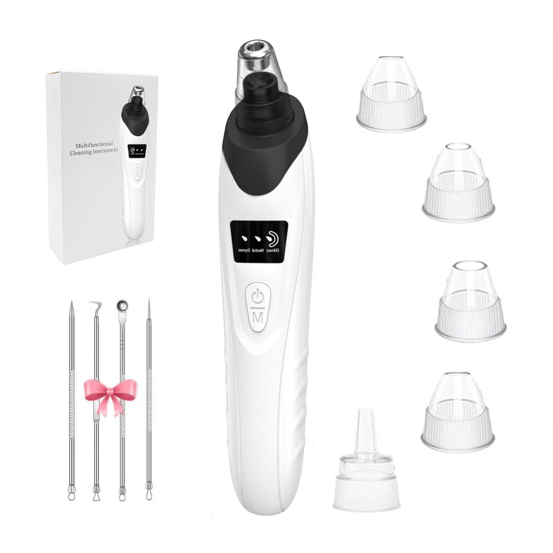 Gackoko 2025 Blackhead Remover Pore Vacuum,Facial Pore Cleaner-5 Suction Power,5 Probes,USB Rechargeable Blackhead Vacuum Kit Electric Acne Extractor Tool for Adult (Black) - Image 1