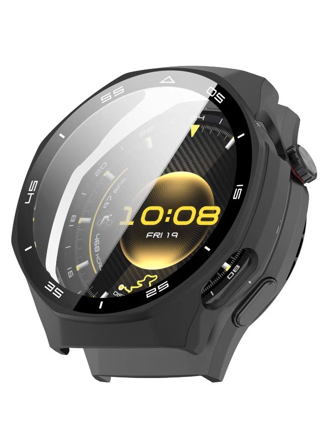 ChicVibe Screen Protector Case for Huawei Watch GT 6 Pro, With Scale, Hard PC Bumper Cover with Tempered Glass Screen Protector Shell Cover Full Coverage Scratchproof Protective Case for Huawei Watch, (Black) - Image 1