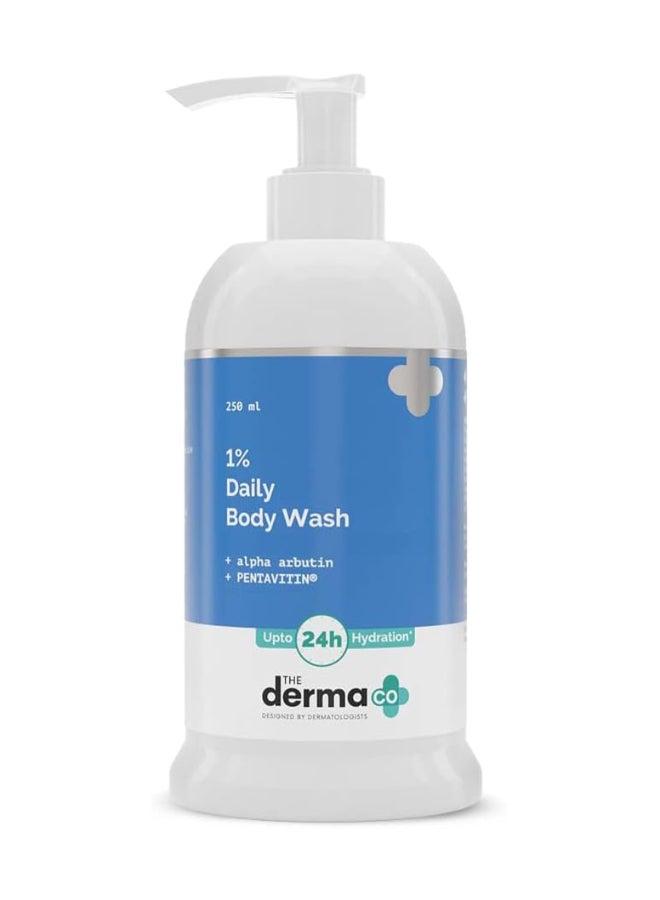 THE derma Co غسول الجسم اليومي لتفتيح البشرة من شركة Derma Co بحمض الكوجيك بنسبة 1% مع ألفا أربوتين لعلاج البقع الداكنة والتصبغات - 250 مل - Image 1
