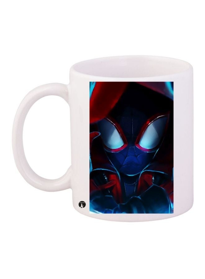 RYN Cartoon Printed Coffee Mug White/Blue/Red 11ounce