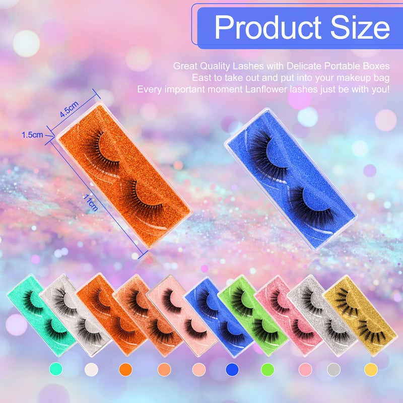 LANFLOWER False Eyelashes 30 Pairs Natural 3D Faux Mink Lashes Pack Handmade Eye Lashes Wholesale 10 Styles - Image 4