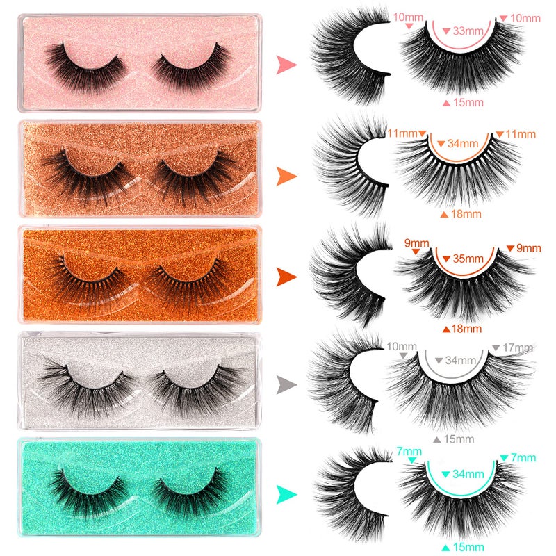 LANFLOWER False Eyelashes 30 Pairs Natural 3D Faux Mink Lashes Pack Handmade Eye Lashes Wholesale 10 Styles - Image 3