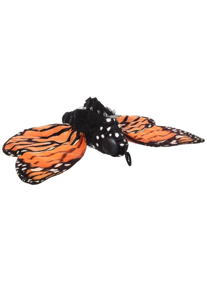 Folkmanis Monarch Life Cycle Reversible Hand Puppet Plush, Red-Orange/Purple/Black, 8" - Image 1