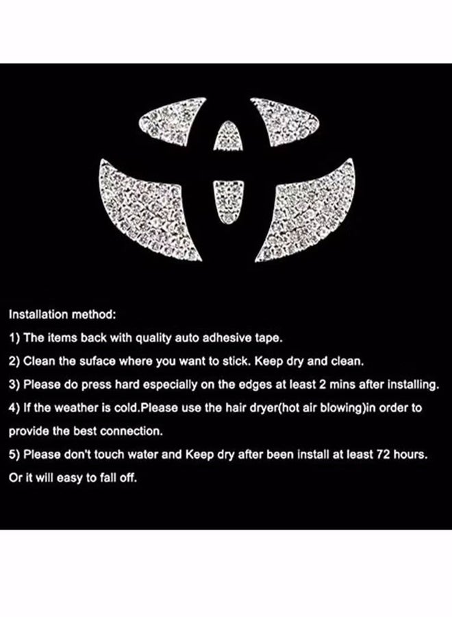 Bling Steering Wheel Logo Caps for Toyota DIY Diamond Crystal Sparkly Steering Wheel Emblem Accessories Badge Interior Decorations Compatible for All Toyota SignType - Image 3