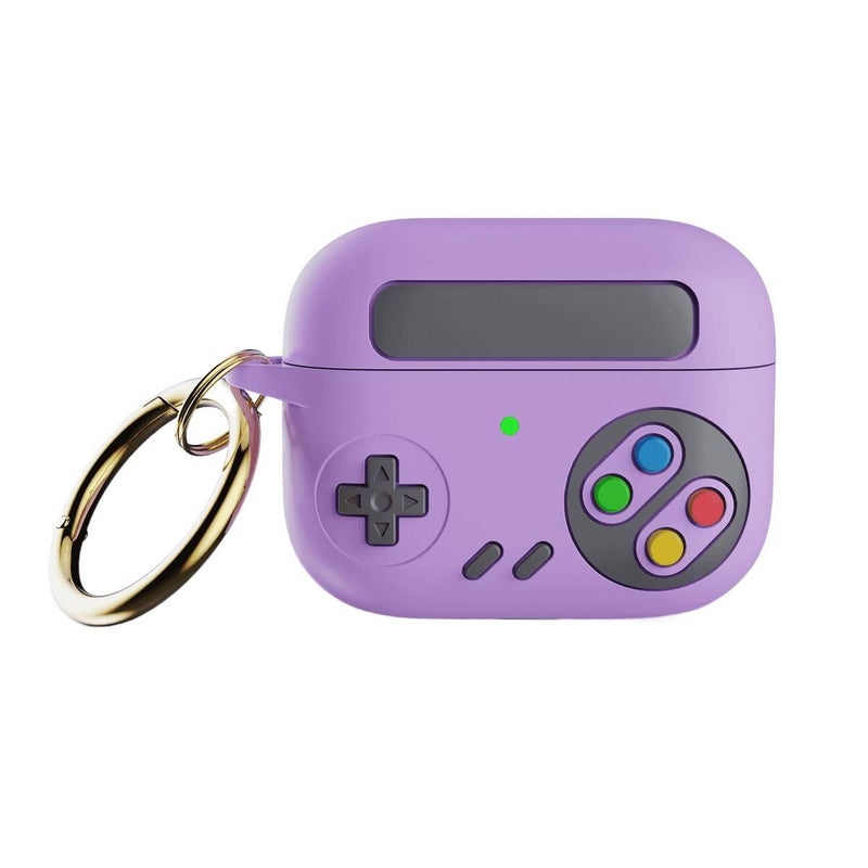 Silicone Case Compatible with AirPods Pro AirPods 4 AirPods 3 AirPods 1 2 with Hard Shell and Keychain in Purple - Image 1