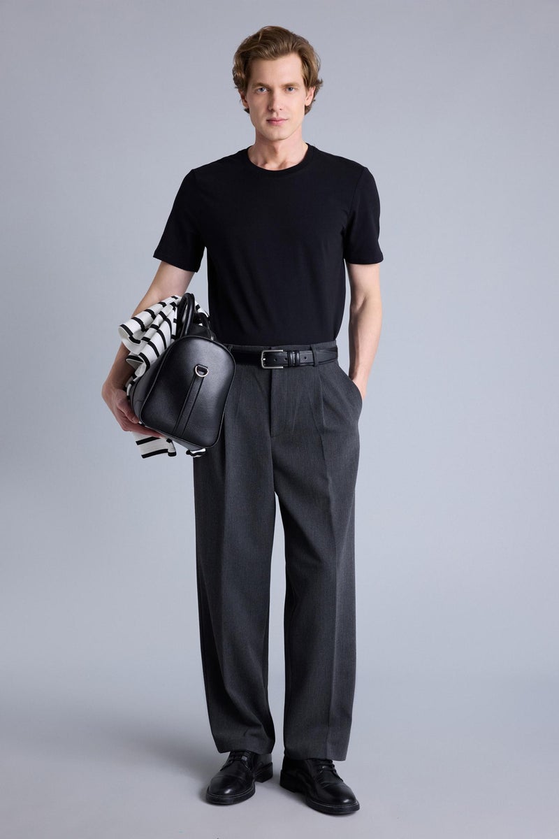 DeFacto Grey Man Wide Leg Trousers Casual - Image 1