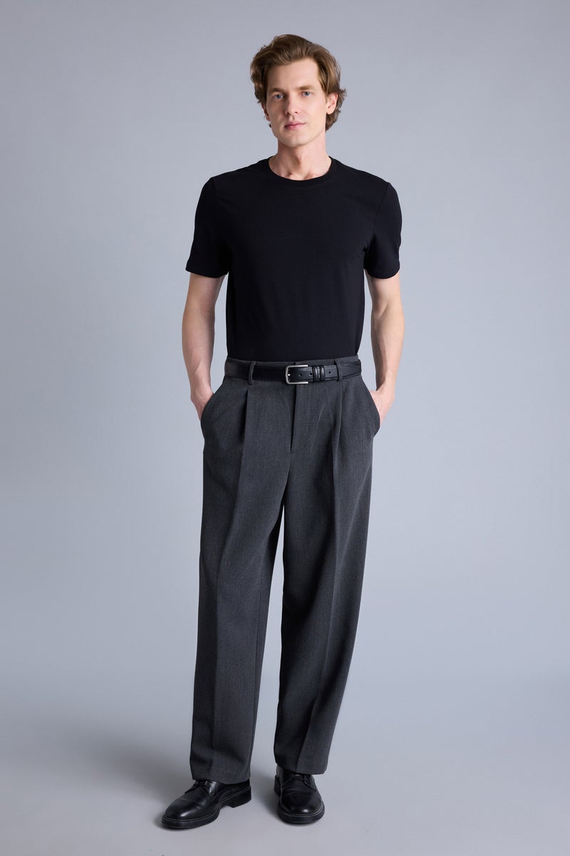 DeFacto Grey Man Wide Leg Trousers Casual - Image 2