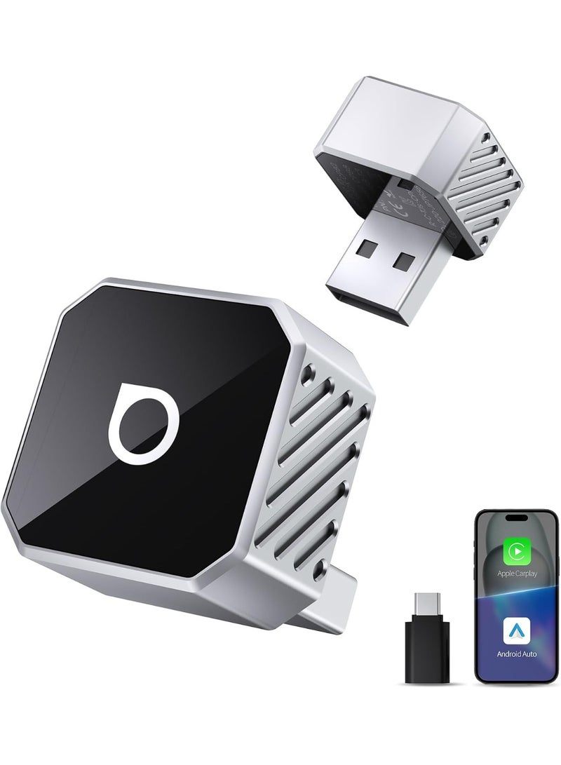 OTTOCAST Mini Pot 2-in-1 Wireless CarPlay & Android Auto Adapter – Plug & Play 5GHz Wi-Fi Auto-Connect Dongle for iPhone & Android (Fits 98%+ OEM Wired Cars) - Image 1