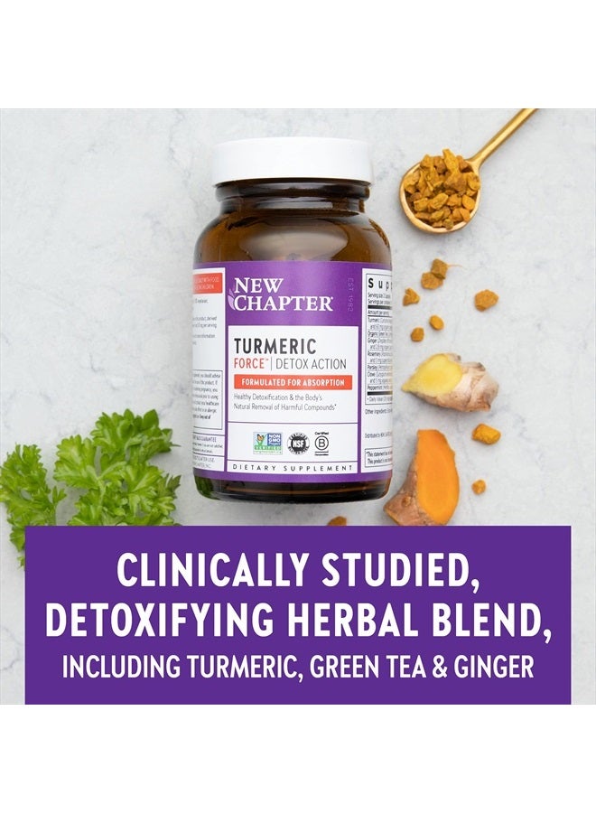 New Chapter Turmeric Supplement + Daily Detox Turmeric Force Detox Action with Green Tea + Ginger + NO Black Pepper Needed + NonGMO Ingredients Vegetarian Capsule, 60 Count - Image 5