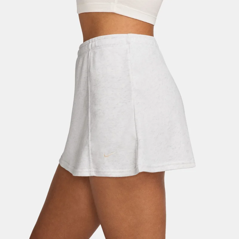 Nike White Women's Sportswear Chill Terry Mini Skort for Women | Best Price UAE