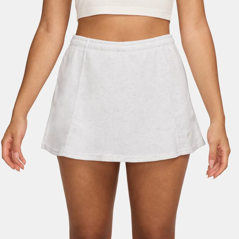Nike White Women's Sportswear Chill Terry Mini Skort for Women | Best Price UAE